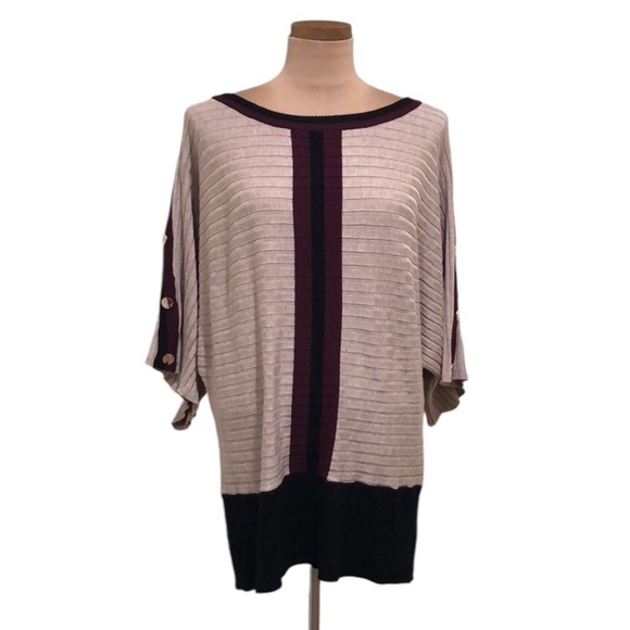 NWT Joseph A. Ribbed Sweater Knit Top Size 2X Tan - Picture 1 of 11